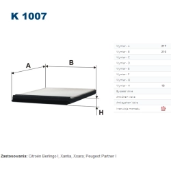 FILTR KABINOWY FILTRON K 1007