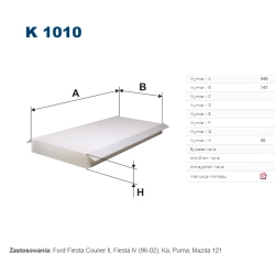 FILTR KABINOWY FILTRON K 1010