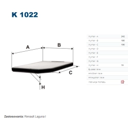 FILTR KABINOWY FILTRON K 1022