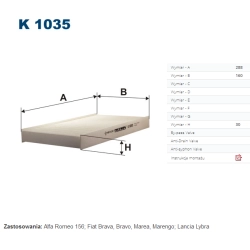FILTR KABINOWY FILTRON K 1035
