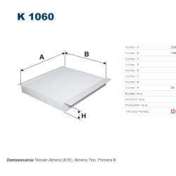 FILTR KABINOWY FILTRON K 1060