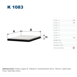 FILTR KABINOWY FILTRON K 1083