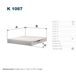 FILTR KABINOWY FILTRON K 1087