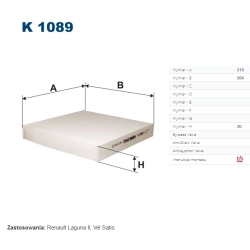 FILTR KABINOWY FILTRON K 1089