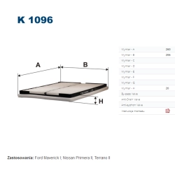 FILTR KABINOWY FILTRON K 1096