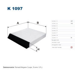 FILTR KABINOWY FILTRON K 1097