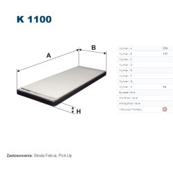 FILTR KABINOWY FILTRON K 1100