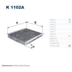 FILTR KABINOWY FILTRON K 1102A