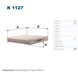 FILTR KABINOWY FILTRON K 1127