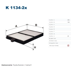 FILTR KABINOWY FILTRON K 1134-2X