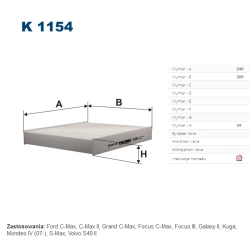 FILTR KABINOWY FILTRON K 1154