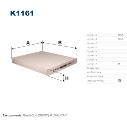 FILTR KABINOWY FILTRON K 1161