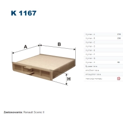 FILTR KABINOWY FILTRON K 1167