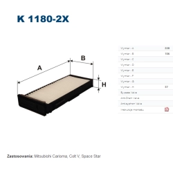 FILTR KABINOWY FILTRON K 1180-2X