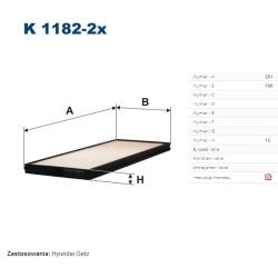 FILTR KABINOWY FILTRON K 1182-2X