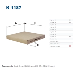 FILTR KABINOWY FILTRON K 1187