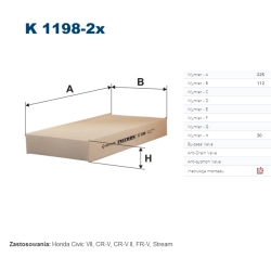 FILTR KABINOWY FILTRON K 1198-2X