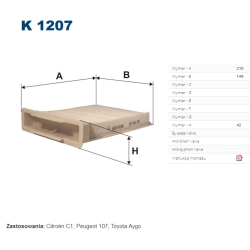 FILTR KABINOWY FILTRON K 1207