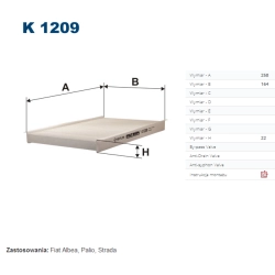 FILTR KABINOWY FILTRON K 1209