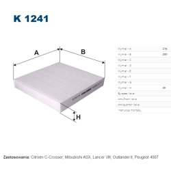 FILTR KABINOWY FILTRON K 1241