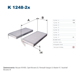 FILTR KABINOWY FILTRON K 1248-2X
