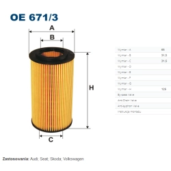 FILTR OLEJU FILTRON OE 671/1 /OE 671/3