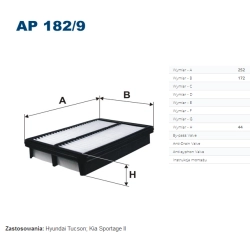 FILTR POWIETRZA FILTRON AP 182/9