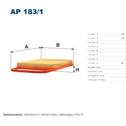 FILTR POWIETRZA FILTRON AP 183/1