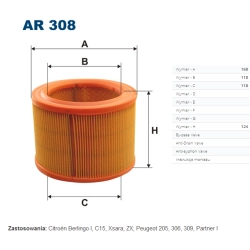 FILTR POWIETRZA FILTRON AR 308