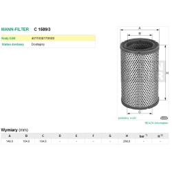 FILTR POWIETRZA MANN FILTER C 1589/3