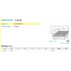 FILTR POWIETRZA MANN FILTER C 32 338