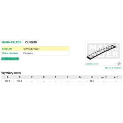 FILTR KABINOWY MANN FILTER CU 8430