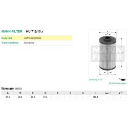 FILTR OLEJU MANN FILTER HU 712/10 X
