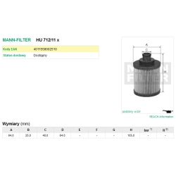 FILTR OLEJU MANN FILTER HU 712/11 X