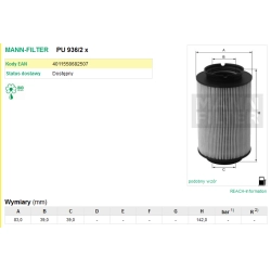 FILTR PALIWA MANN FILTER PU 936/2 X