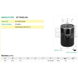 FILTR OLEJU MANN FILTER W 719/30