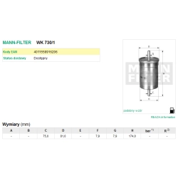 FILTR PALIWA MANN FILTER WK 730/1