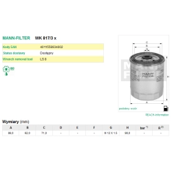FILTR PALIWA MANN FILTER WK 817/3X