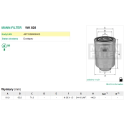 FILTR PALIWA MANN FILTER WK 828