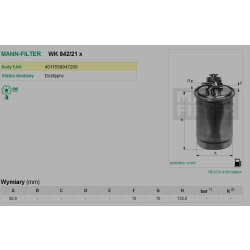 FILTR PALIWA MANN FILTER WK 842/21