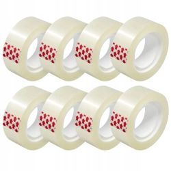 TAŚMA KLEJĄCA BIUROWA IDEALNIE PRZEŹROCZYSTA CRYSTALCLEAR 18mm 33m 8szt.