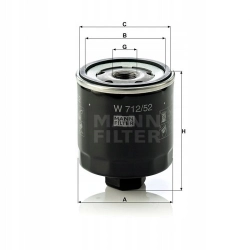 FILTR OLEJU MANN W712/52 DO AUDI SEAT SKODA VW