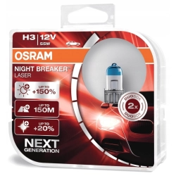 ŻARÓWKI OSRAM H3 NIGHT BREAKER LASER +150% DUO 55W