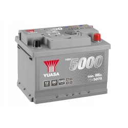 AKUMULATOR YUASA SILVER YBX5075 12V 60AH 640A P+