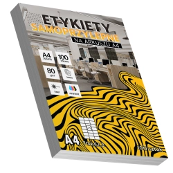ETYKIETY SAMOPRZYLEPNE BIAŁE A4 100 ARKUSZY 70x42,3mm 2100 ETYKIET
