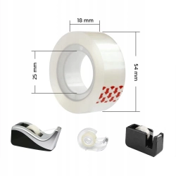 TAŚMA KLEJĄCA BIUROWA IDEALNIE PRZEŹROCZYSTA CRYSTALCLEAR 18mm 33m