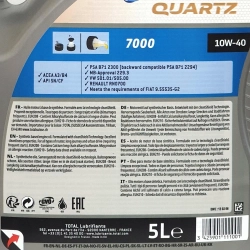 OLEJ SILNIKOWY TOTAL QUARTZ 7000 10W-40 10W40 5L